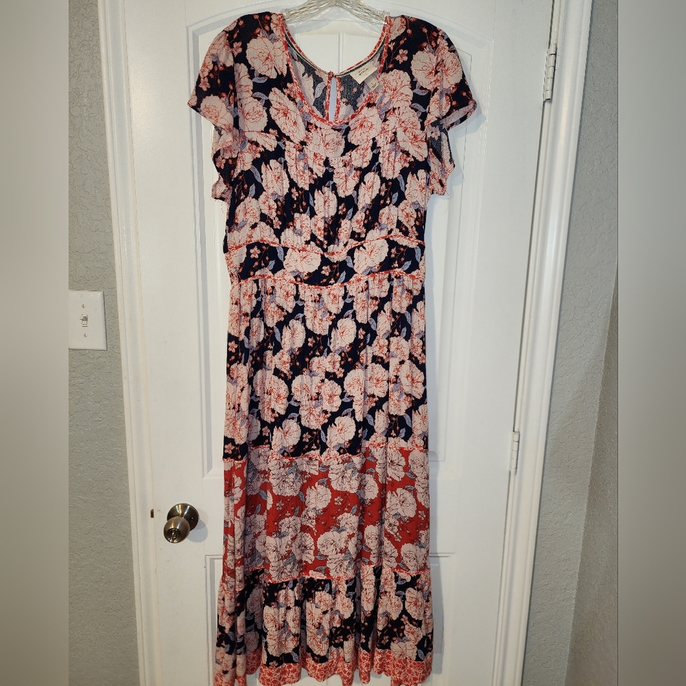 Long floral multi color maxi dress